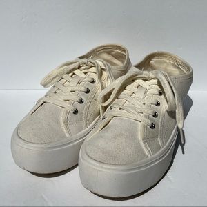 Madden Girl Ebonie Off White Platform Sneakers Size 9